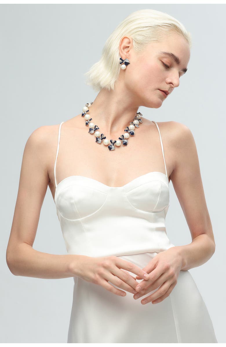 Classicharms Blue Enamel Butterfly Necklace, Alternate, color, Silver