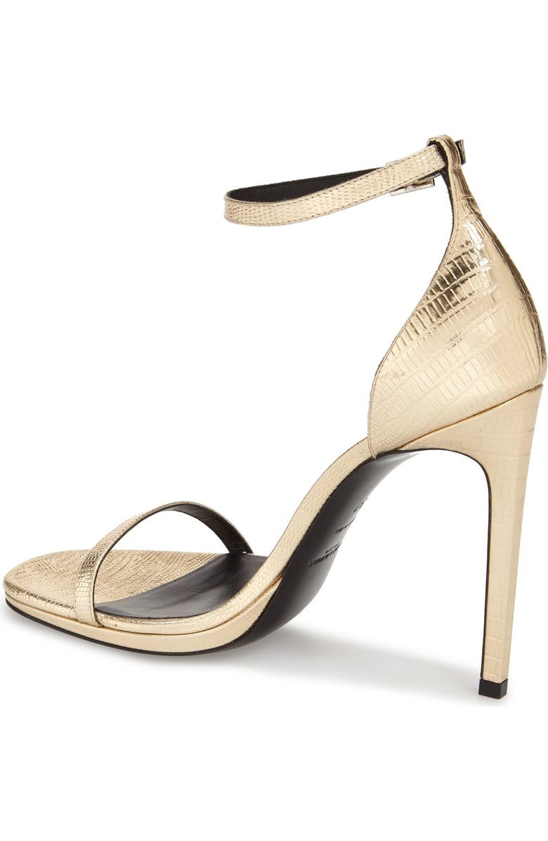 Saint Laurent 'Jane' Ankle Strap Leather Sandal, Alternate, color,