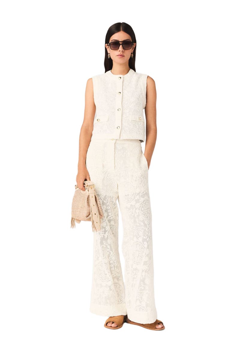 Guipure lace jacket, Alternate, color, Ecru