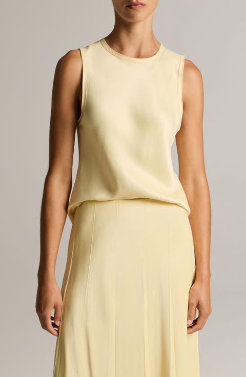 Raw Edge Sleeveless Satin Top
