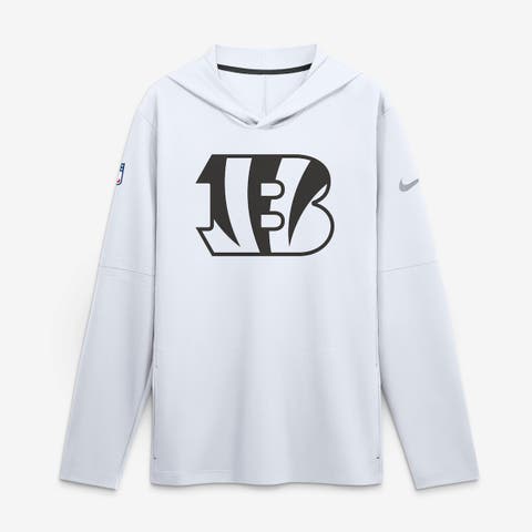 Men's Nike White Cincinnati Bengals Sideline Alternate Lightweight Long Sleeve Hooded Dri-FIT T-Shirt
