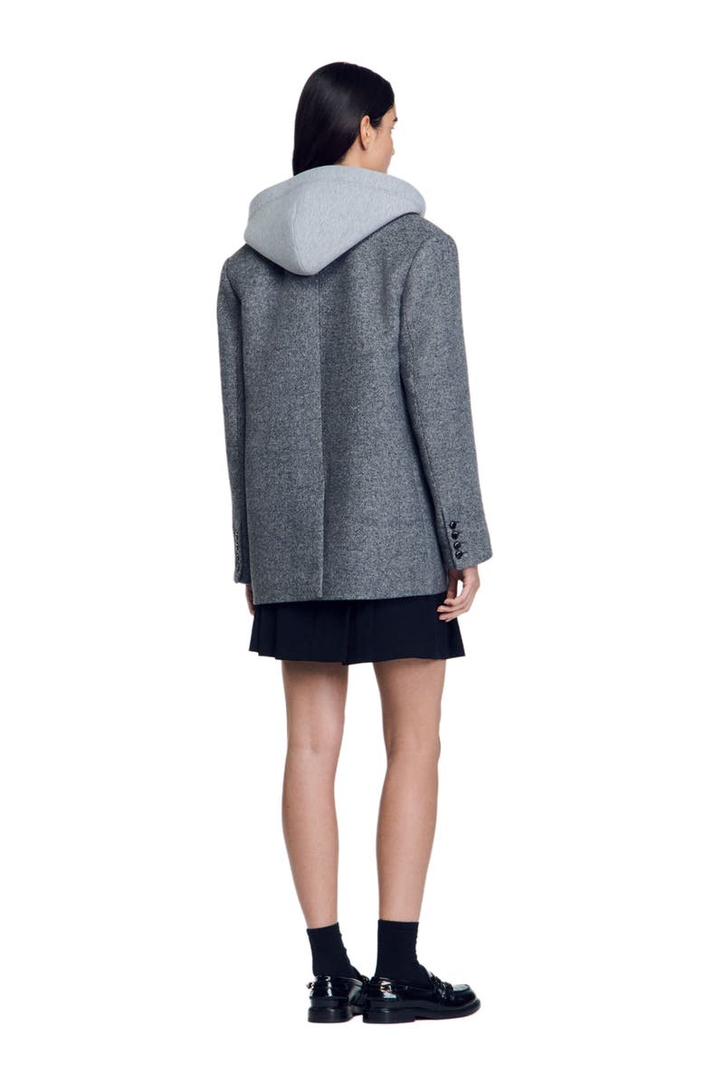 SANDRO Jacket with removable hood, Alternate, color, 