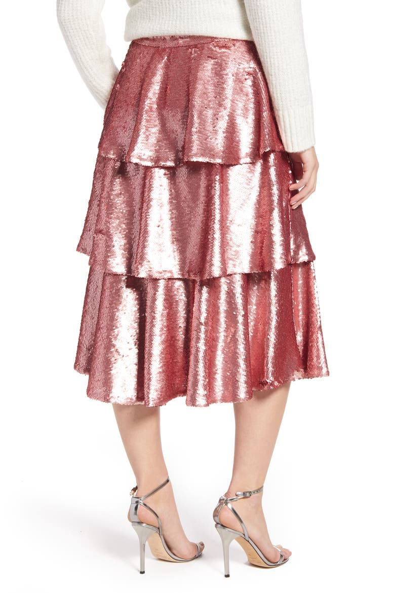 Tiered Sequin Skirt, Alternate, color, PINK BRIDE SEQUINS