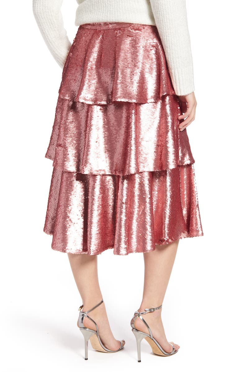 Rachel Parcell Tiered Sequin Skirt, Alternate, color, 