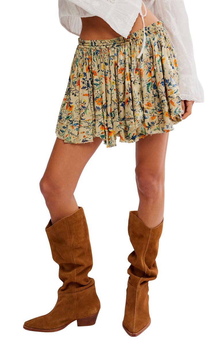 Free People One Third Charm Shine Print Miniskirt, Main, color, Green Combo