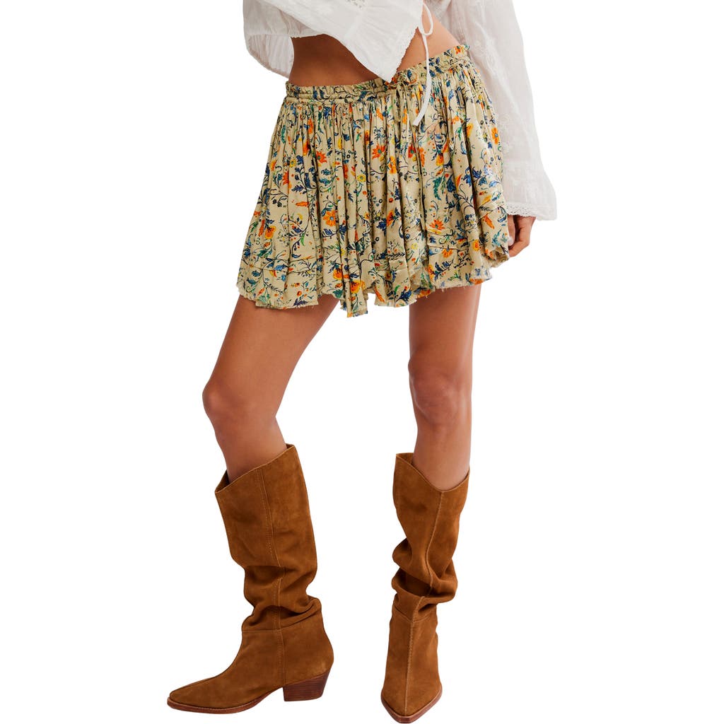 Free People Third Charm Print Miniskirt In Neutral