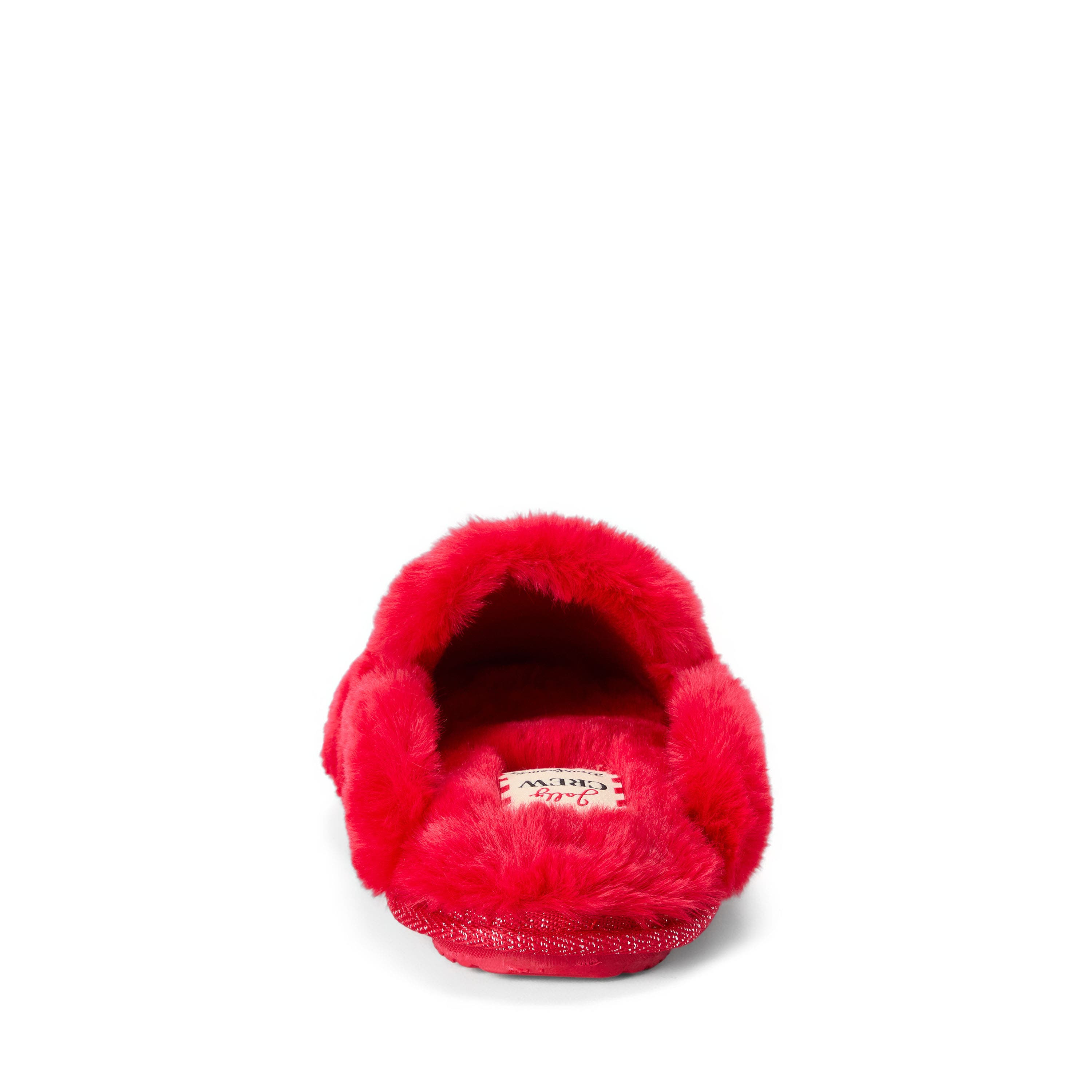 Holiday Fur Shaped Tab Scuff Slippers, Alternate, color, CAYENNE