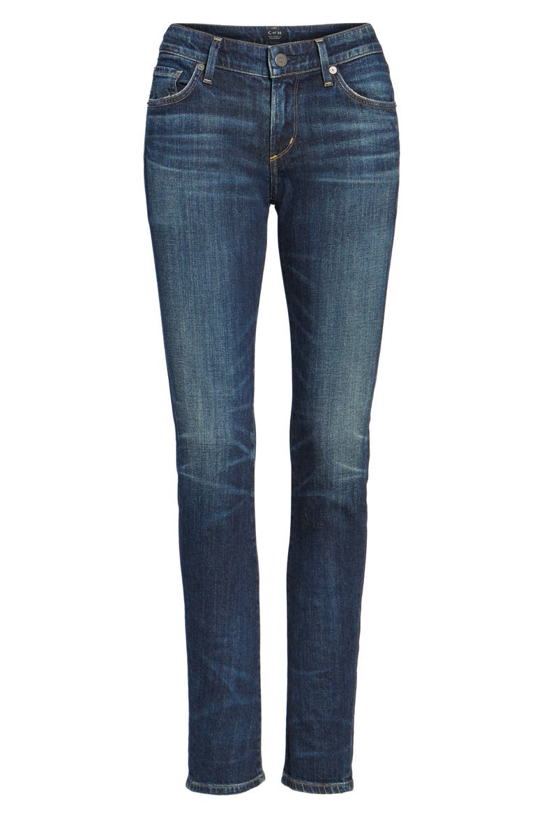 'Racer' Whiskered Skinny Jeans, Alternate, color, PATINA
