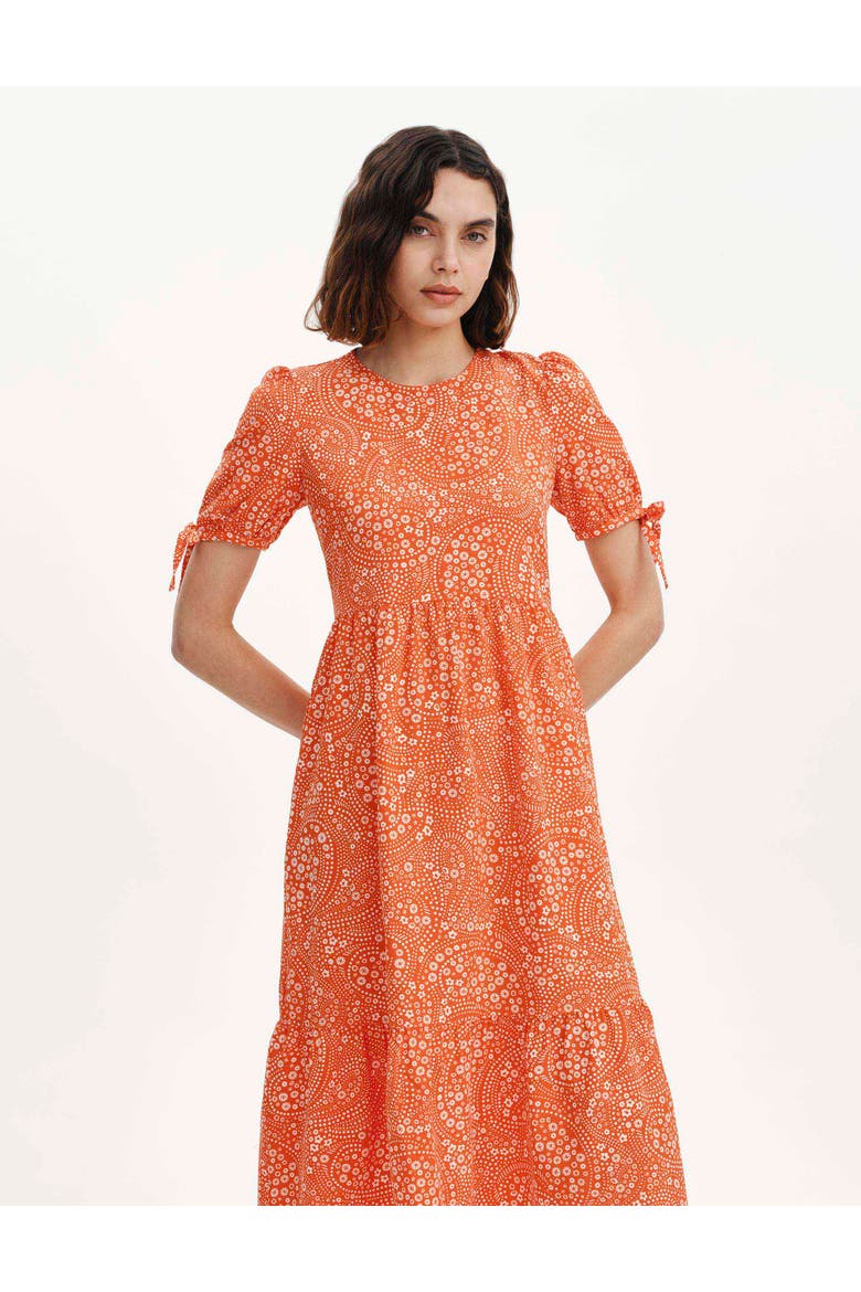 Petite Jessa Tiered Short Sleeve Dress, Alternate, color, Red Flower