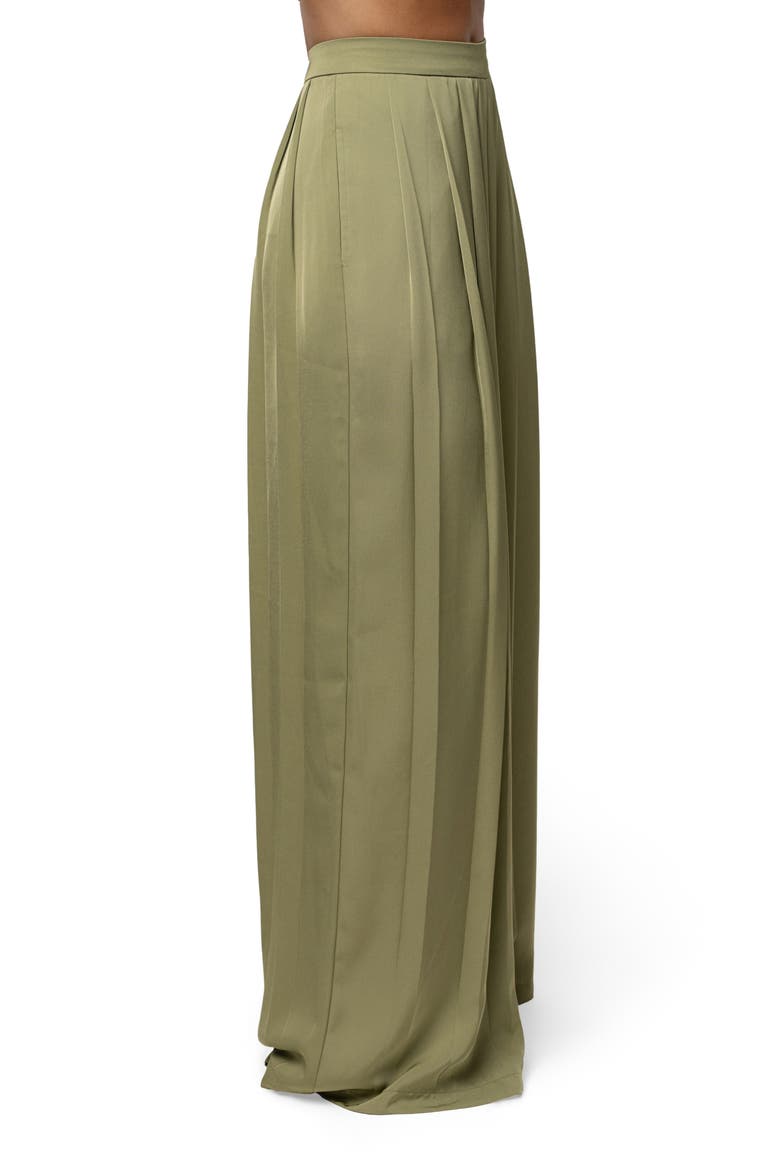 Clara Pleated Wide Leg Trousers, Alternate, color, GREEN