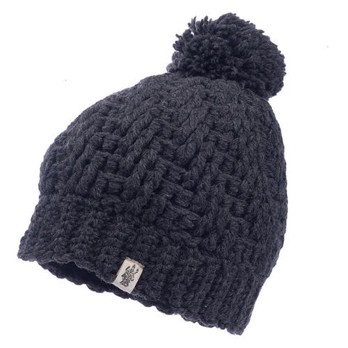 Nirvana Designs Swirl Pom Beanie In Charcoal