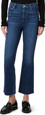 PAIGE Claudine Raw Hem High Waist Ankle Flare Jeans