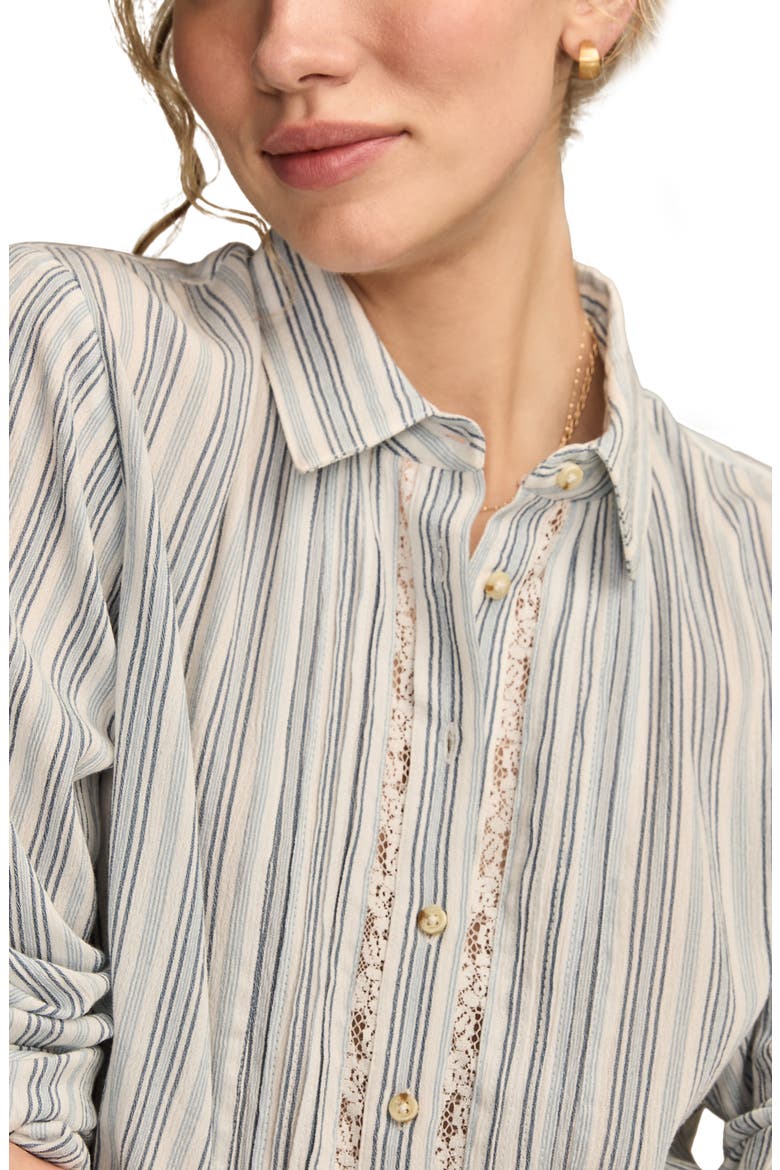 Lace Trim Shirt, Alternate, color, BLUE STRIPE