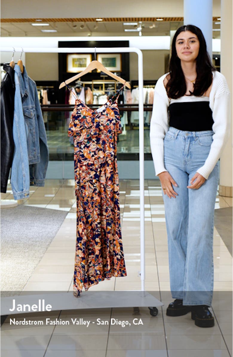 Penelope Floral Print Silk Blend Ruffle Dress, sales video thumbnail
