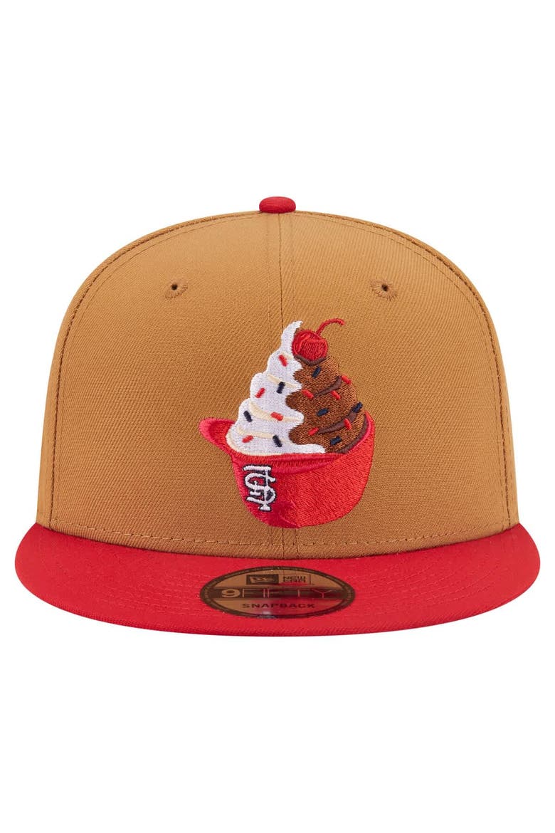 Men's New Era Khaki/Red St. Louis Cardinals Ice Cream 9FIFTY Snapback Hat, Alternate, color, Khaki
