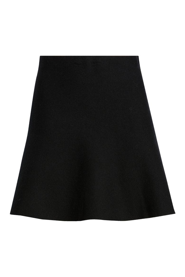 Flared Knit Skirt, Alternate, color, BLACK