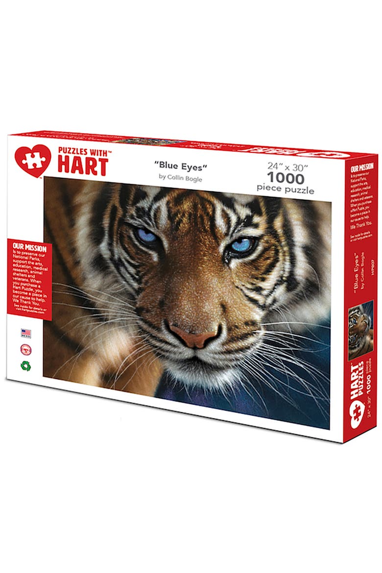 Blue Eyes Tiger 24 x 30 Inch 1000 Piece Puzzle, Main, color, Multicolored