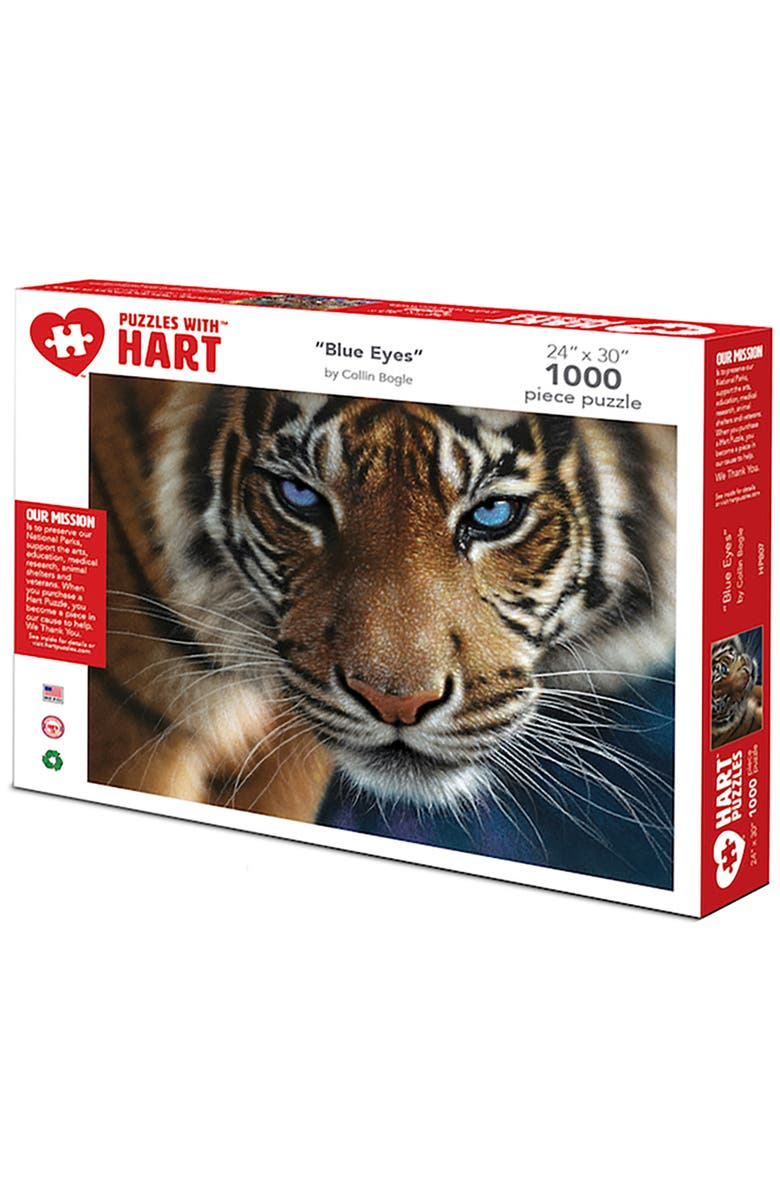 Hart Puzzles Blue Eyes Tiger 24 x 30 Inch 1000 Piece Puzzle, Main, color, Multicolored