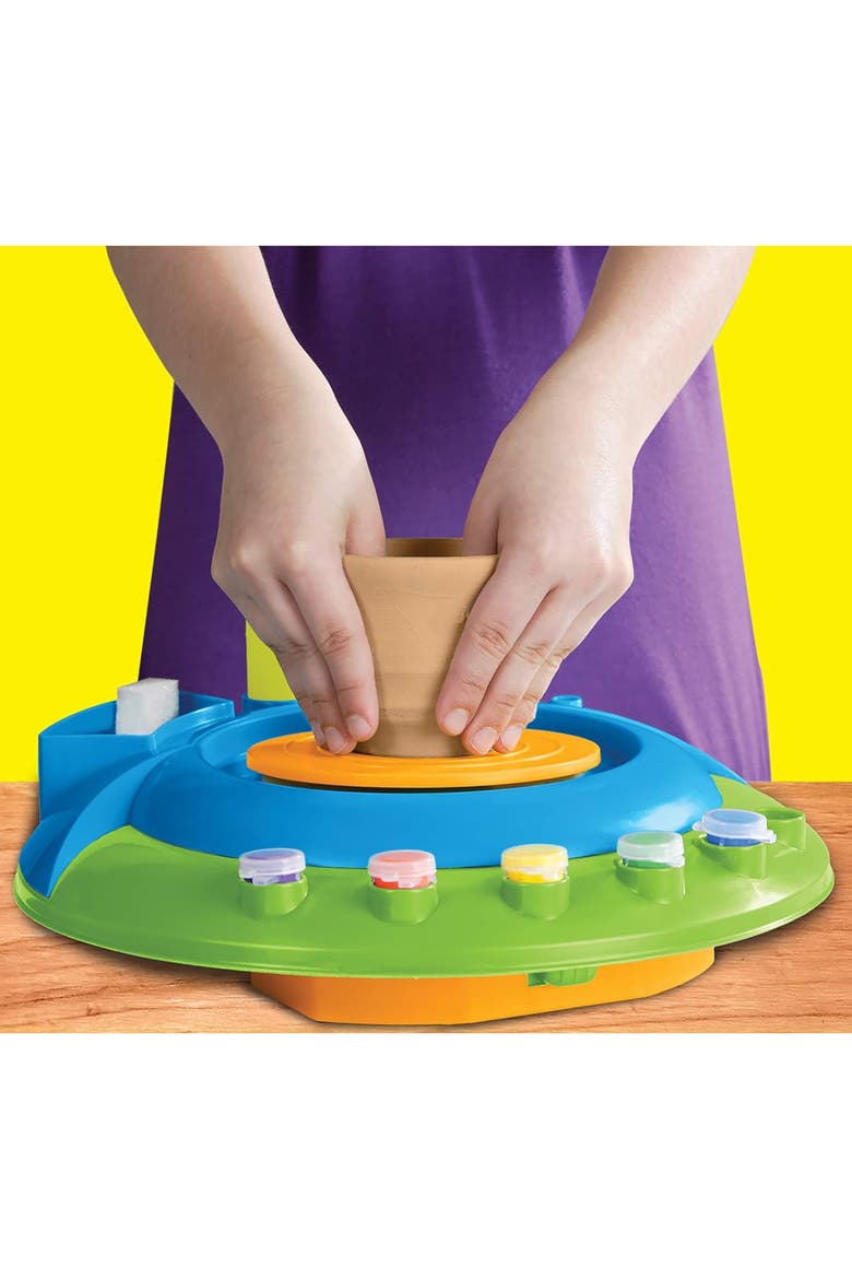 Crazart Motorized Pottery Wheel Kit, Craft Kit, Batteries Required, Kids, Alternate, color, Multicolored