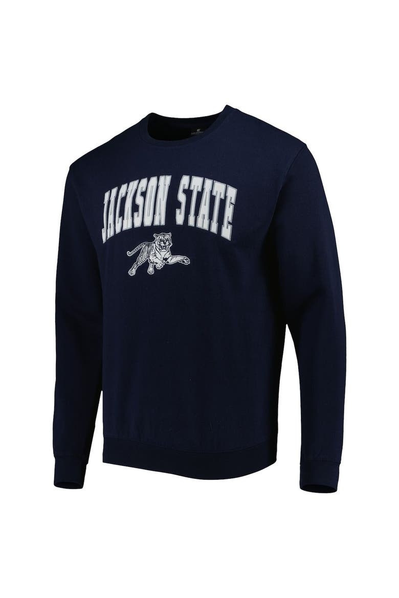 Men's Colosseum Navy Jackson State Tigers Arch Over Logo Pullover Sweatshirt, Alternate, color, Navy