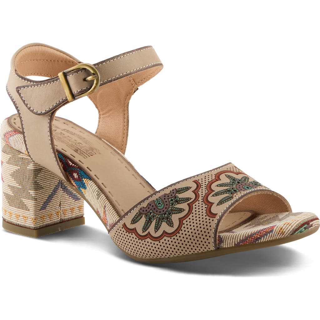 L'artiste By Spring Step Sassyclass Ankle Strap Sandal In Beige Multi
