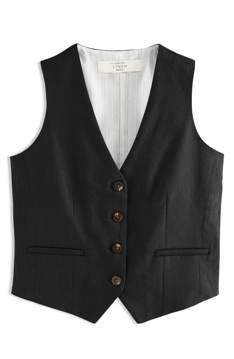 NEXT Button Through Linen Vest, Alternate, color,