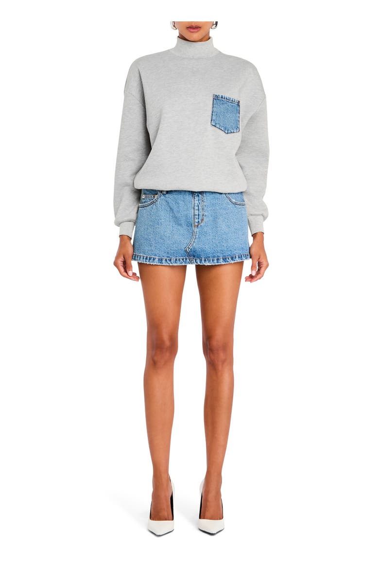 SER.O.YA Marley Terry Denim Sweater Dress, Main, color, 