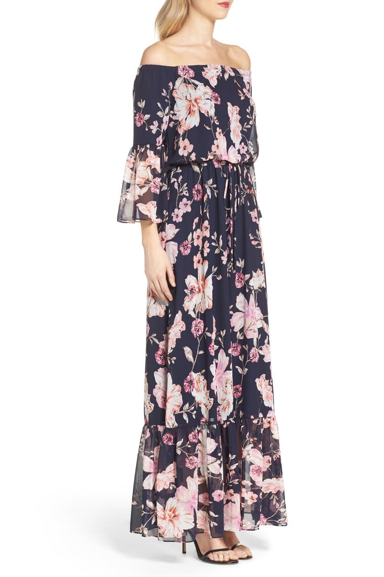 Blouson Dress, Alternate, color, NAVY/ PINK