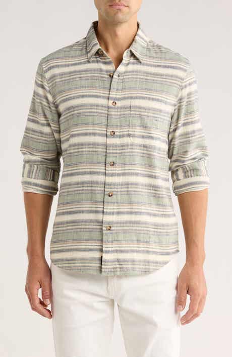 Lucky Brand San Gabriel Slub Stripe Button Up Shirt