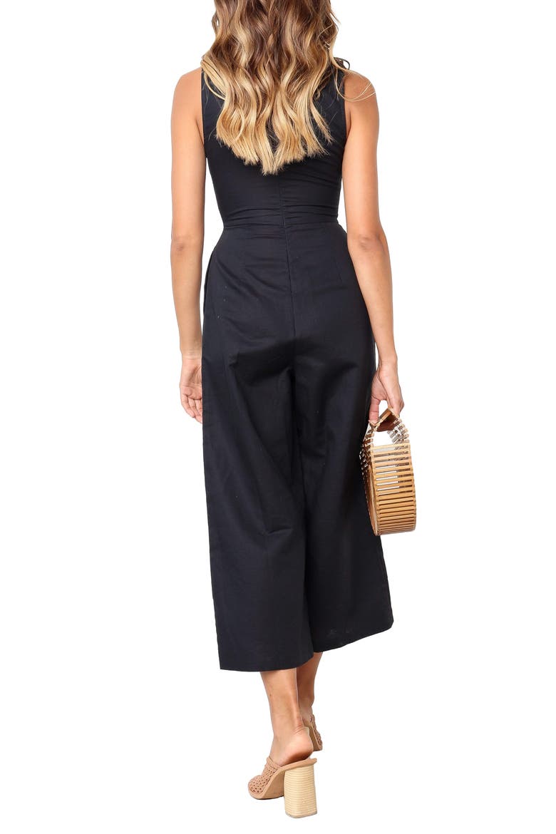 Ester Sleeveless Crop Wide Leg Jumpsuit, Alternate, color, BLACK