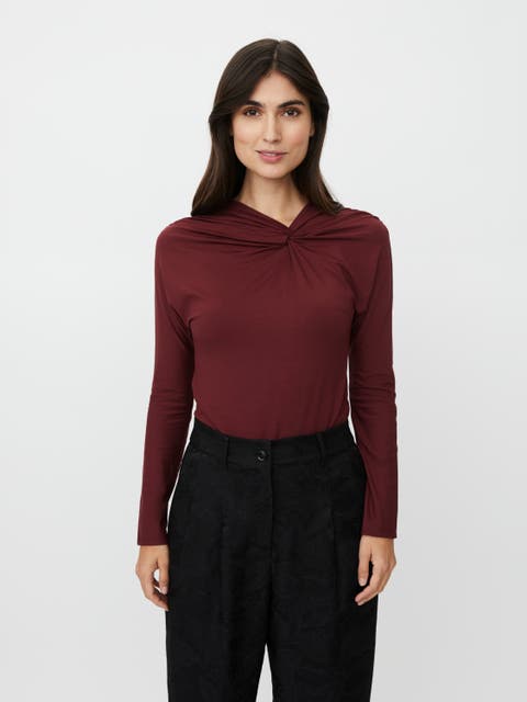 Mabelvina Asymmetric Twist Neck Top