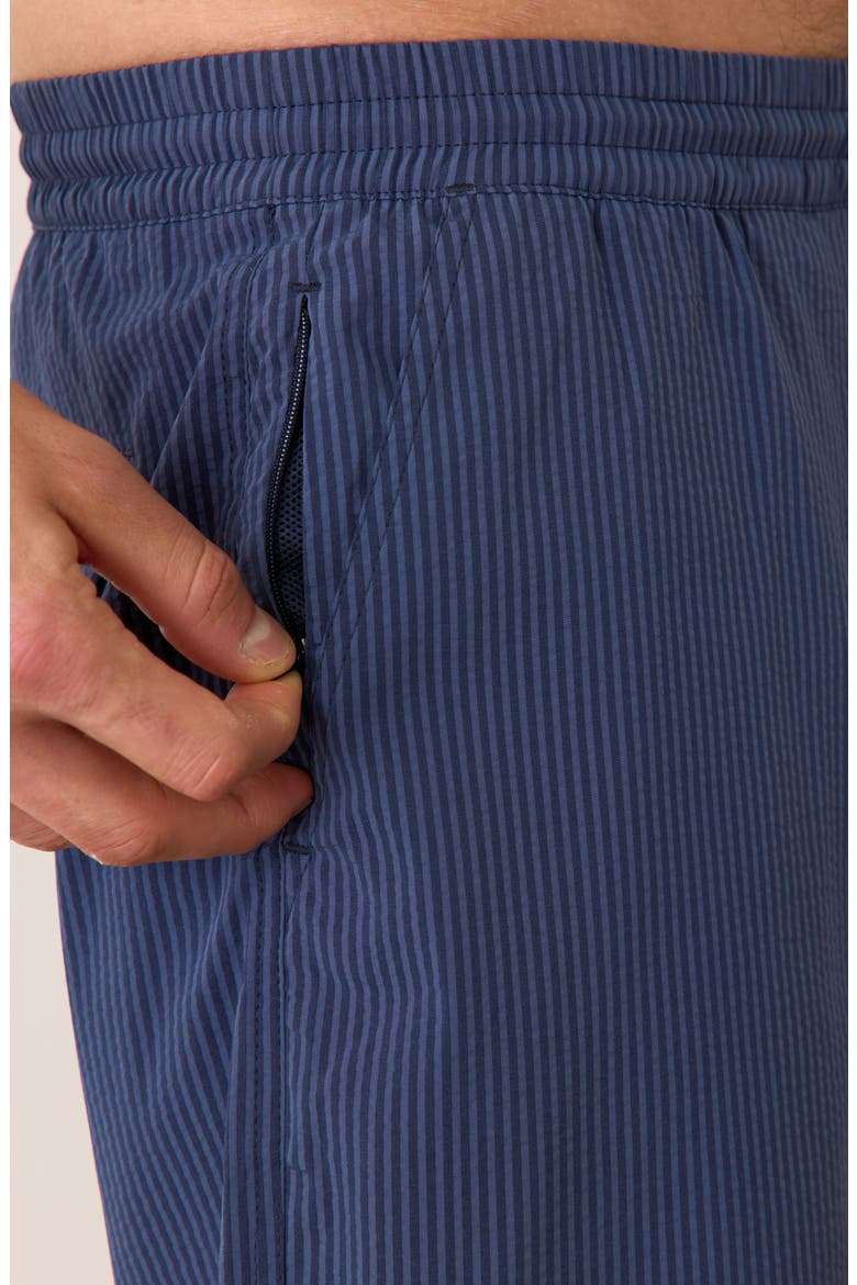 Navy/Blue Striped Lined Sport Hybrid Swim Shorts, Alternate, color, NAVY/ BLUE STRIPE