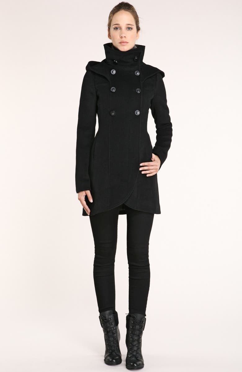 Soia & Kyo Hooded Wool Coat, Alternate, color,