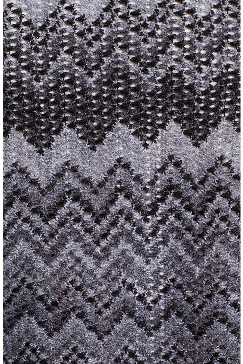 Zigzag Poncho, Alternate, color, BLACK/ GREY