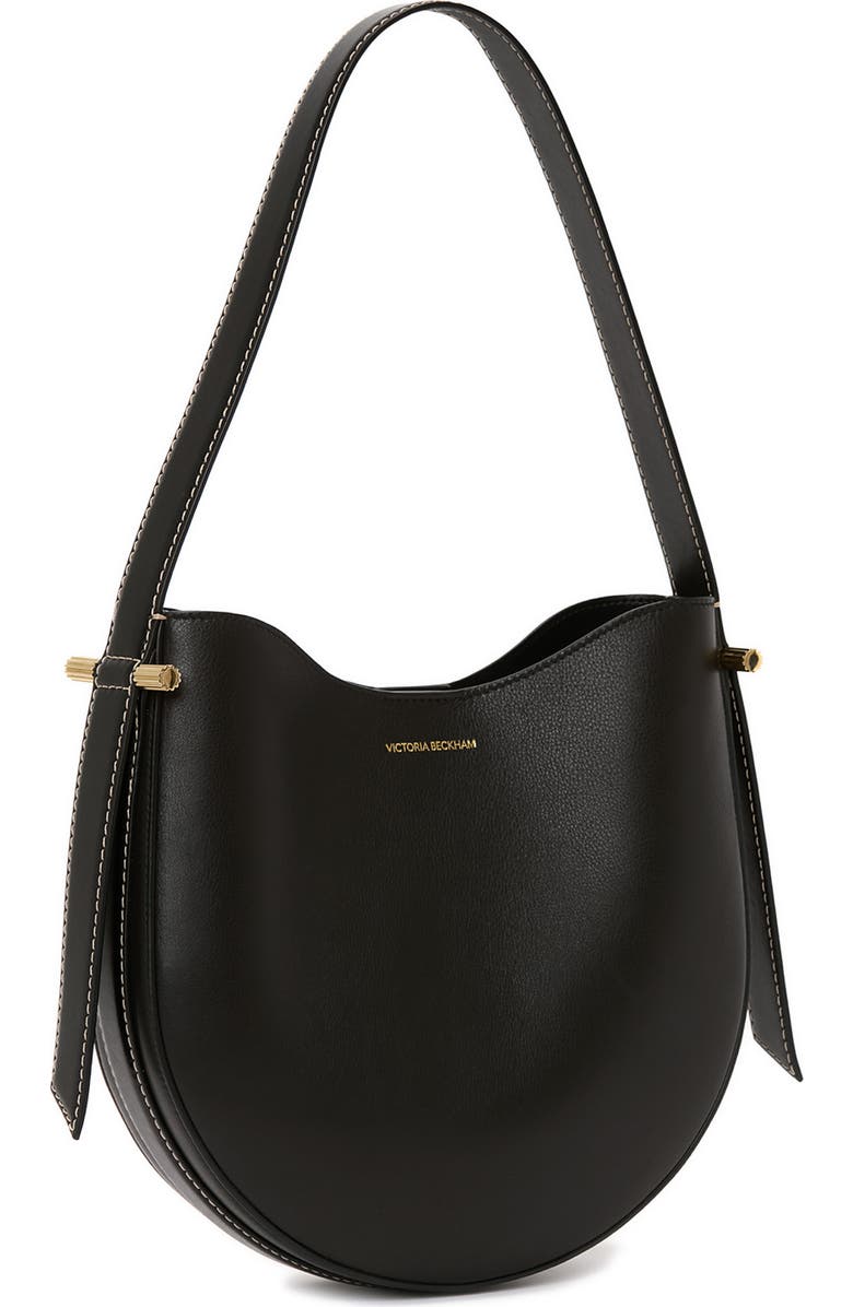 Victoria Beckham Medium Dia Leather Hobo Bag, Alternate, color, Black