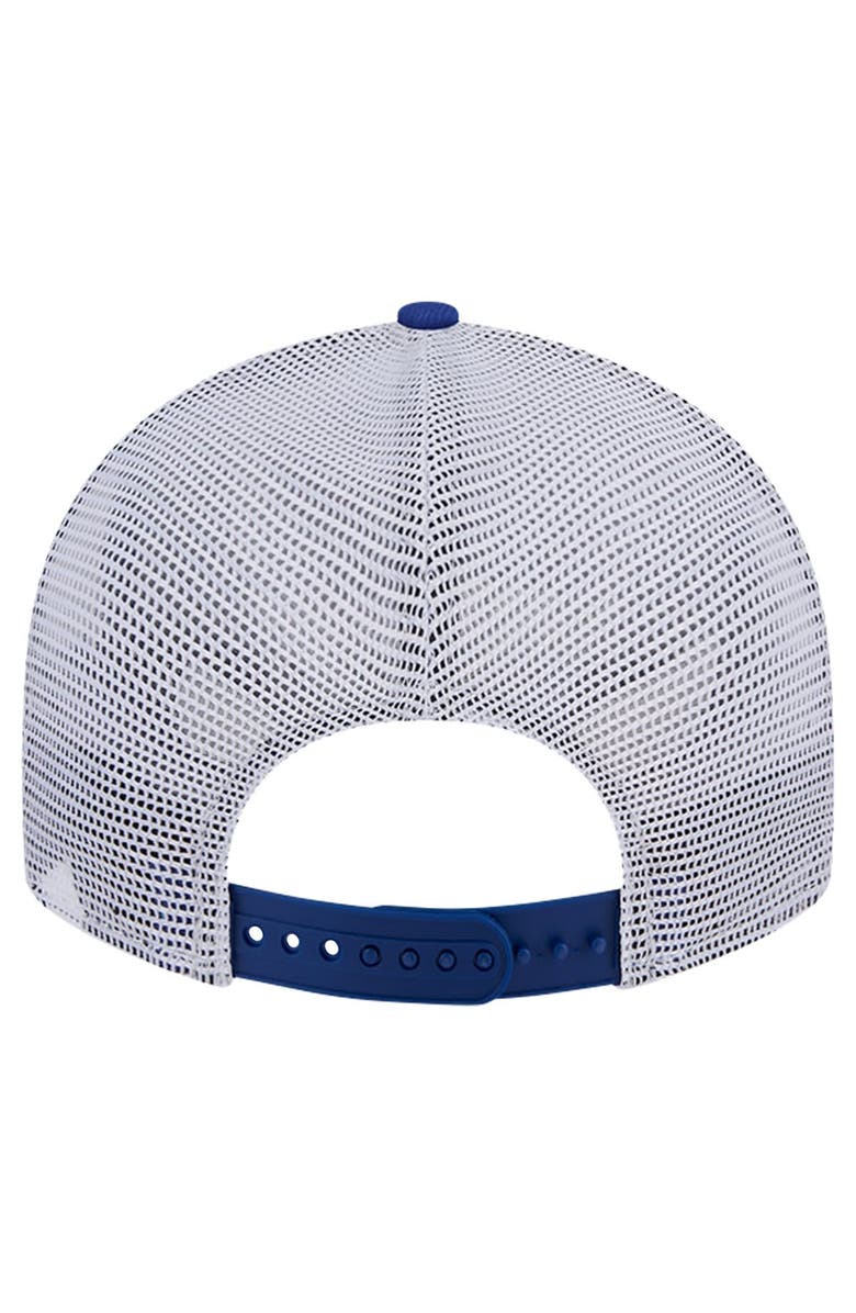 New Era Men's New Era Royal Kansas Jayhawks Throwback Circle Patch 9FIFTY Trucker Snapback Hat, Alternate, color, Royal