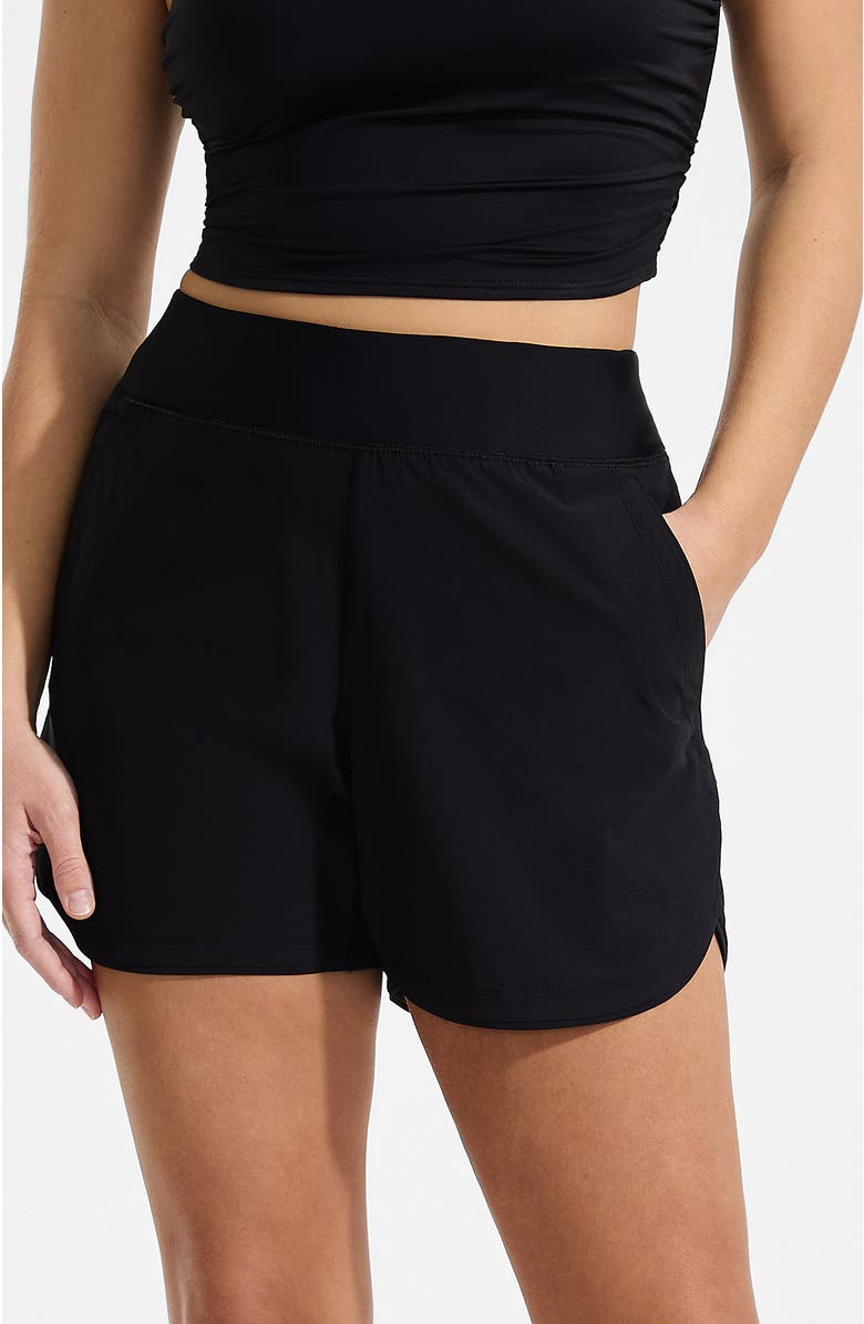 Lands' End SunShade UPF 50 5" Board Shorts, Main, color, Black