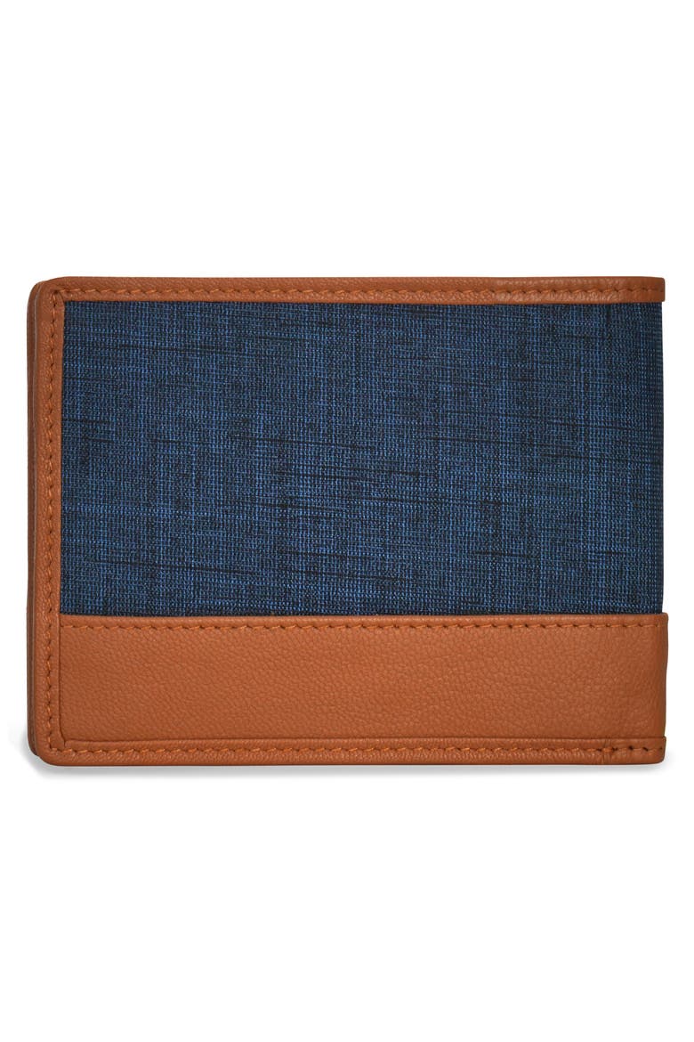 Denim Top Wing Bifold Wallet, Alternate, color, TAN/ BLUE