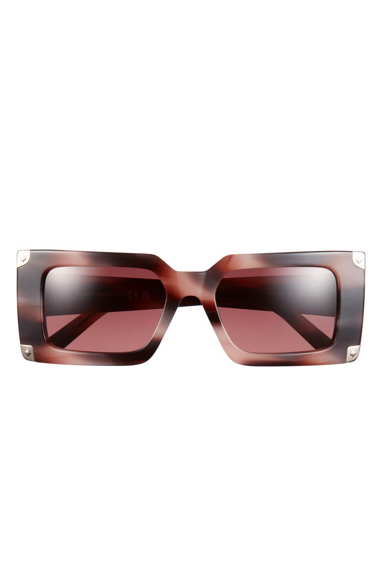 MCM 52mm Rectangular Sunglasses, Main, color, Pink / Other / Gradient Brown