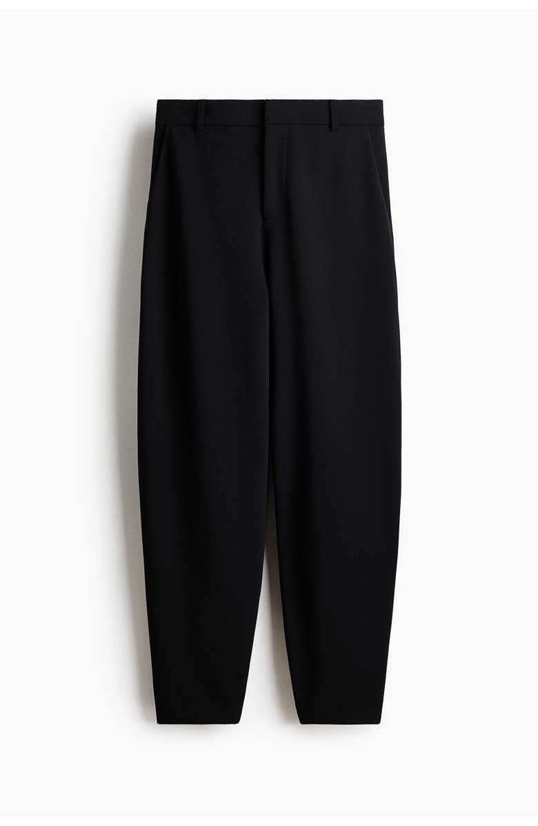 H&M Jersey Barrel-leg Trousers, Main, color, Black