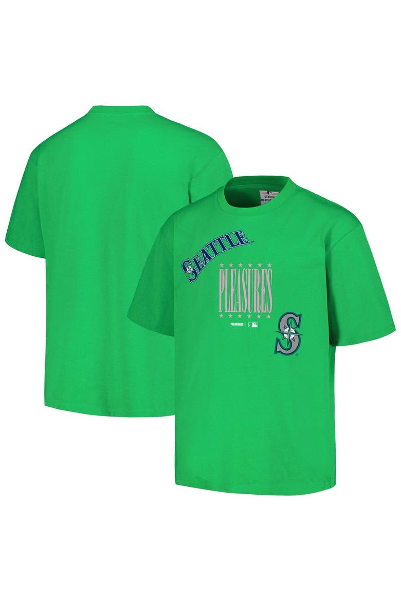 Men's PLEASURES  Green Seattle Mariners Repurpose T-Shirt, Main, color, Green