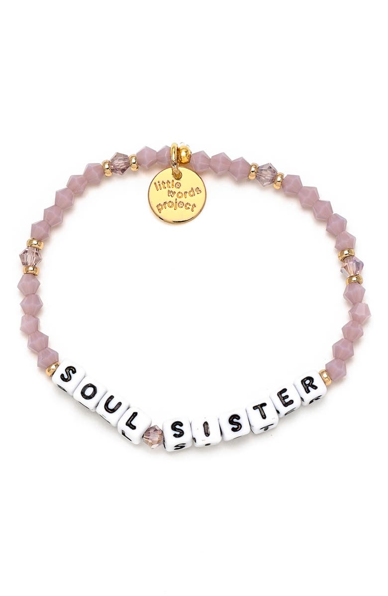 Little Words Project Soul Sister Beaded Stretch Bracelet, Main, color, 