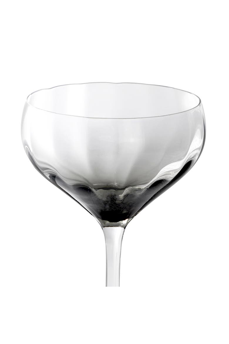 4 Piece 12.2oz Optic Handmade Coupe Glass Set Black, Alternate, color, Black