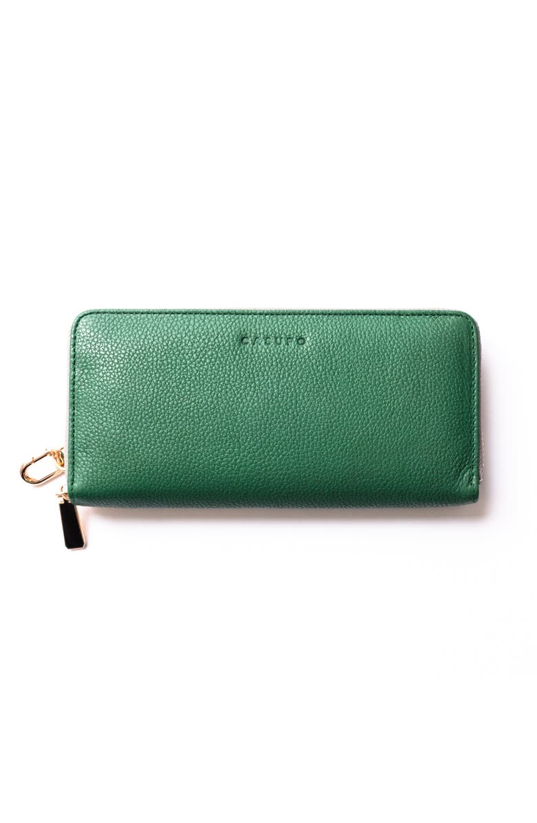 Casupo Large Zipper Wallet with Detachable Key Ring, Alternate, color, Green