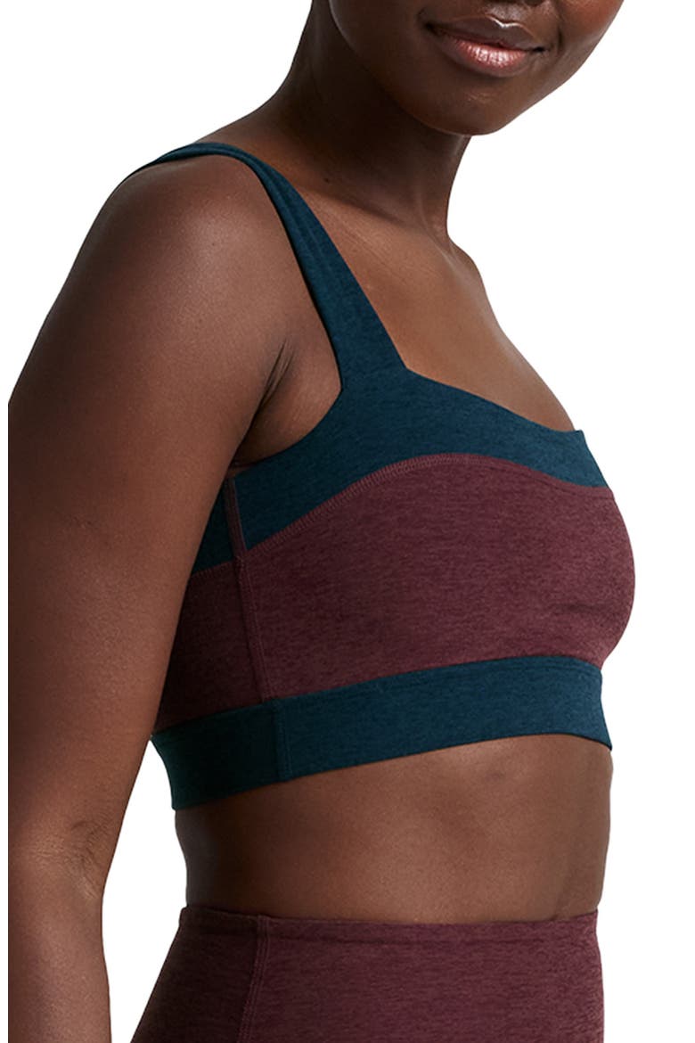 Colorblock Sports Bra, Alternate, color, MIDNIGHT BURGUNDY/NO