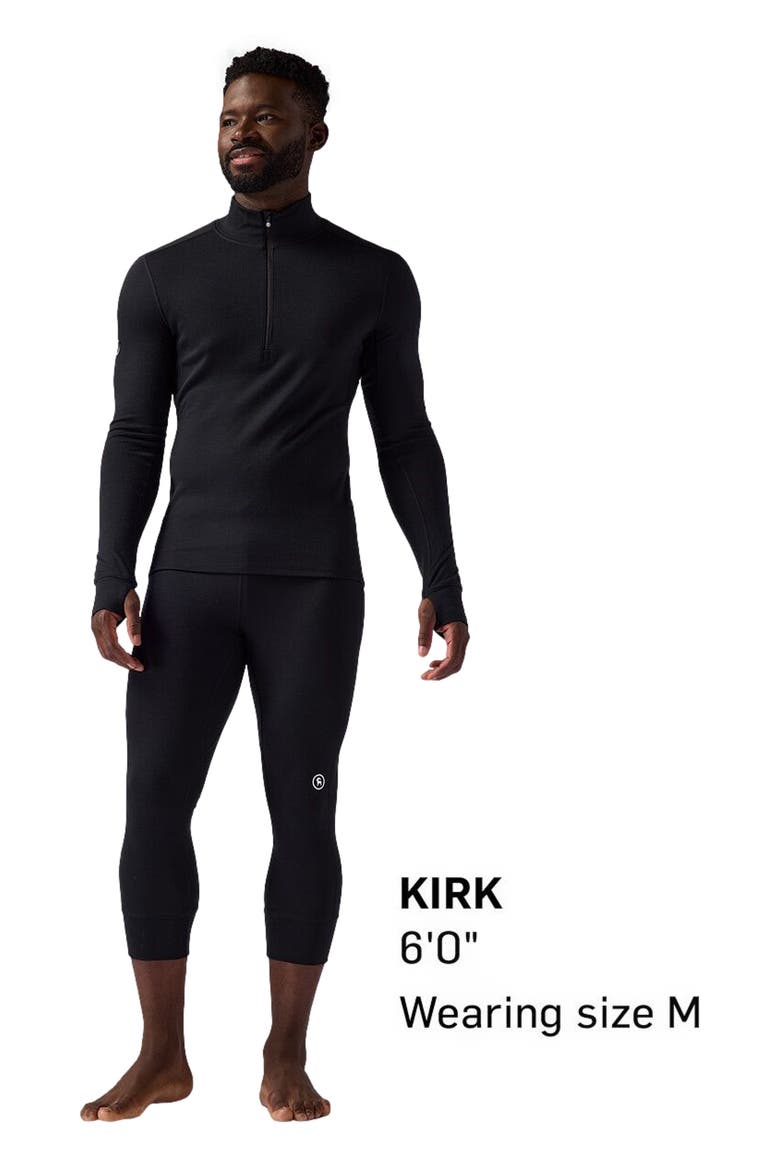 Cedars Rws Merino Mid-Wt Baselayer 1/4-Zip Top - Men's, Alternate, color, Black