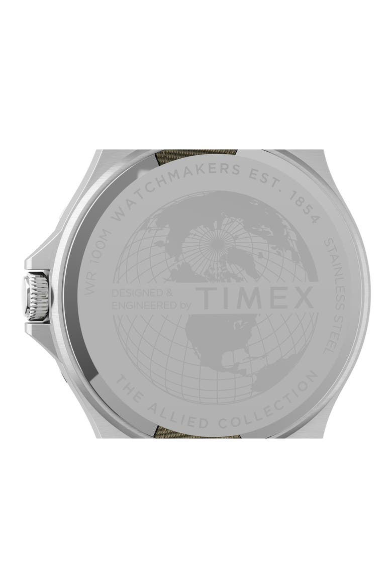 Navi XL Textile Strap Watch, 41mm, Alternate, color, RED MULTI/ BLACK/ SILVER