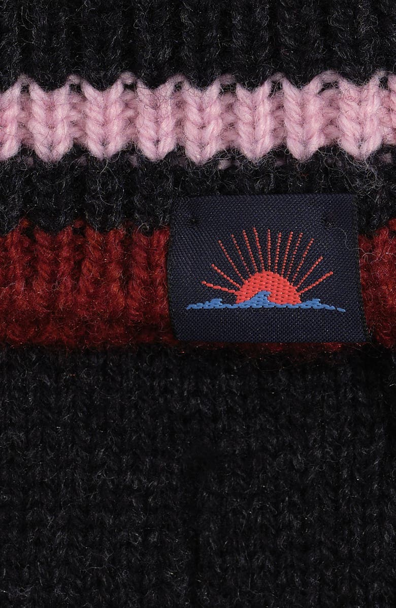 Faherty Retro Stripe Gloves, Alternate, color, Charcoal Heather