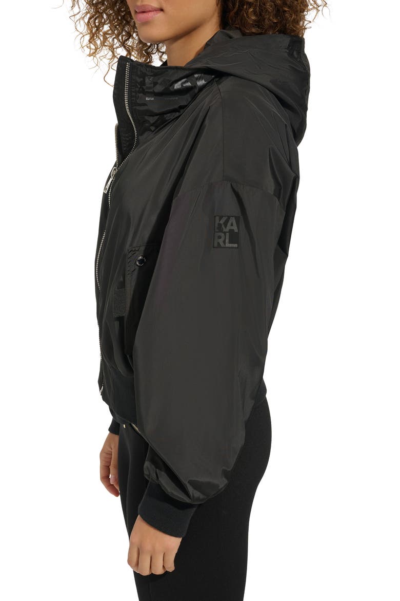 Logo Collar Bomber Jacket, Alternate, color, BLACK
