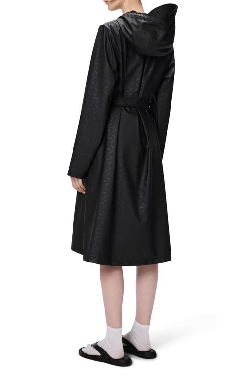 Rains Waterproof A-line Long Raincoat In Black